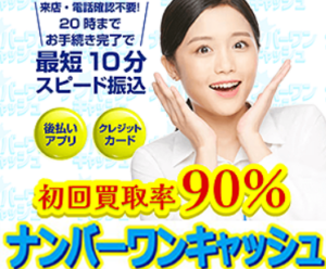 ナンバーワンキャッシュの広告バナー