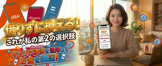買取ForYouの携帯キャリア決済対応サービス広告